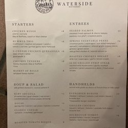 Waterside Restaurant - Menu as of 3/12/24