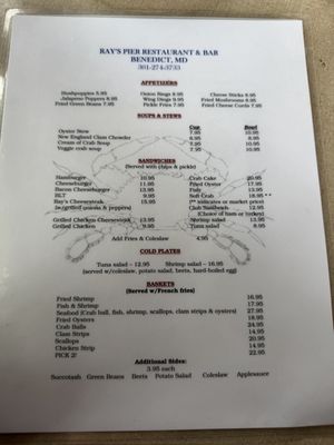Menu photo 1 Ray's Pier Benedict, MD