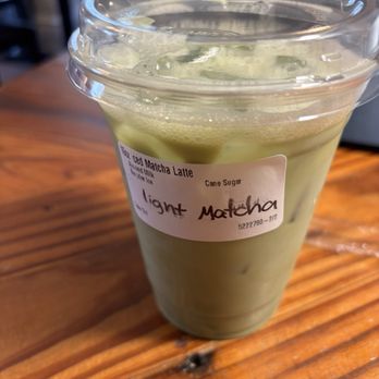 Eli's Coffee Shop - Iced small Matcha latte with no sugar and almond milk - Coffee & Tea Near Me - Morton, Illinois