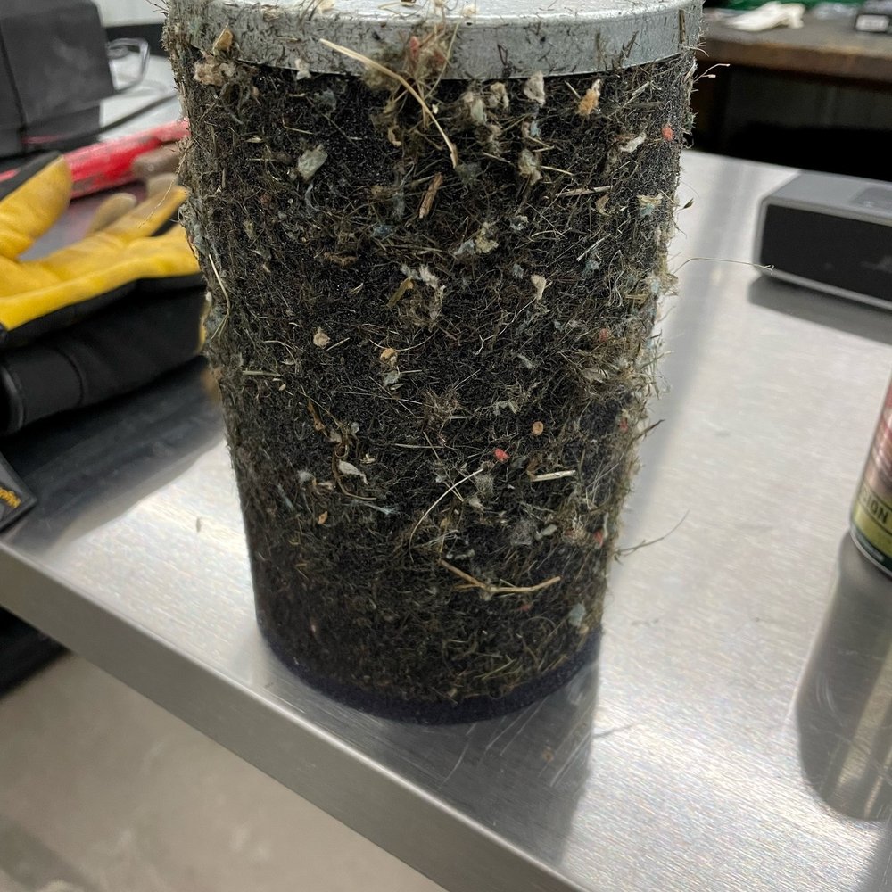 Air filter completely clogged.