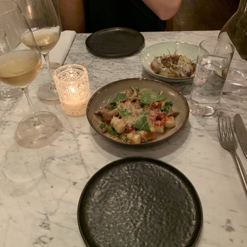 L'Accolade - Chicken gnocchi and fluke crudo - French Near Me - New York, New York L'Accolade - Chicken gnocchi and fluke crudo - French Near Me - New York, New York