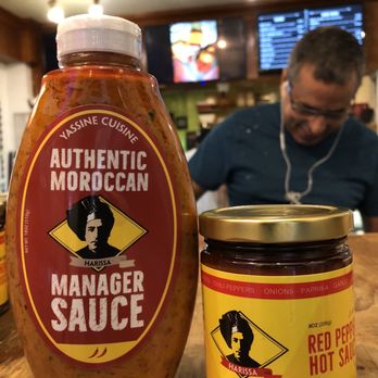 Tudor Cafe - a jar of mustard and a jar of hot sauce - Cafes Near Me - New York, New York