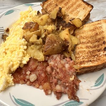 Shelley’s Kitchen - Scrambled eggs, hash browns, corned beef hash & sourdough toast. Great tasting breakfast & very filling. - Diners Near Me - Pittsfield, Massachusetts Shelley’s Kitchen - Scrambled eggs, hash browns, corned beef hash & sourdough toast. Great tasting breakfast & very filling. - Diners Near Me - Pittsfield, Massachusetts