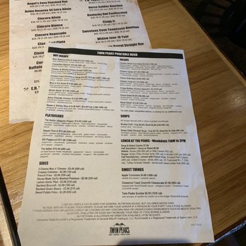 Twin Peaks - Menu - New American Near Me - Burleson, Texas