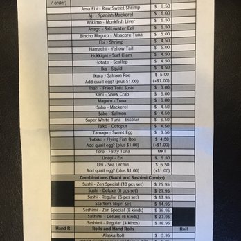 Sushi Zen - Menu - Sushi Bars Near Me - Mill Creek, Washington