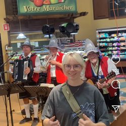 IGA - Me with the autumnal gnome men last week in IGA
