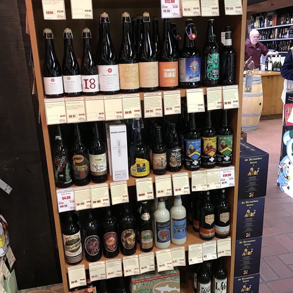 Ashe's Wines & Spirits - shelves of various types of wines - Beer, Wine & Spirits Near Me - Knoxville, Tennessee