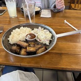 Pork butt, potato salad and jasmine rice. Pork butt, potato salad and jasmine rice.
