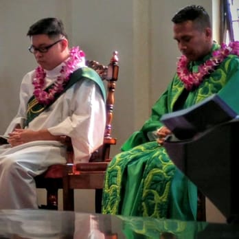 Saint Anthony Church Kalihi - Dcn. Keith & Fr. Arnel observe a moment of silence for all reposed souls during Sunday mass of the 32nd week in Ordinary Time. - Churches Near Me - Honolulu, Hawaii