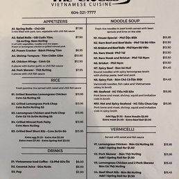 The original menu The original menu