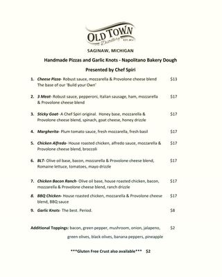 Menu photo 4 Old Town Distillery Saginaw, MI
