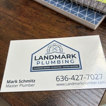 Landmark Plumbing - Business Card - Plumbing Near Me - Saint Louis, Missouri