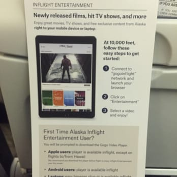 Alaska Airlines - Streaming entertainment on the flights!  TONS of awesome new movies!! - Airlines Near Me - Seattle, Washington