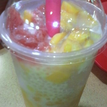 Cherry's Tea & Icy Bar - Mango sago with grape pieces. - Juice Bars & Smoothies Near Me - Burnaby, British Columbia Cherry's Tea & Icy Bar - Mango sago with grape pieces. - Juice Bars & Smoothies Near Me - Burnaby, British Columbia