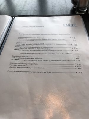 Menu photo 1 Strandpaviljoen Faro2 De Cocksdorp, NH