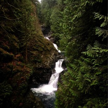 Twin Falls Trailhead - Twin Falls Washington Upper Falls from bridge - Hiking Near Me - North Bend, Washington