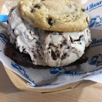 The Baked Bear - Chocolate chip cookie, brownie and salted caramel fudge ice cream sandwich - Desserts Near Me - Columbia, South Carolina The Baked Bear - Chocolate chip cookie, brownie and salted caramel fudge ice cream sandwich - Desserts Near Me - Columbia, South Carolina