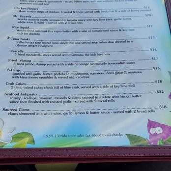 Keylime Bistro - Menu 6 - Seafood Near Me - Captiva, Florida