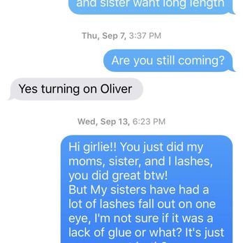 Lashes By Bree - Bree said she didn't do business with me to make it seem like my review was not accurate but here is proof. & SHE WAS LATE!! Appt was @330 - Eyelash Service Near Me