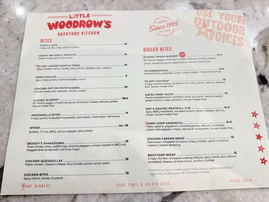Menu photo 1 Little Woodrow's Frisco, TX Menu photo 1 Little Woodrow's Frisco, TX