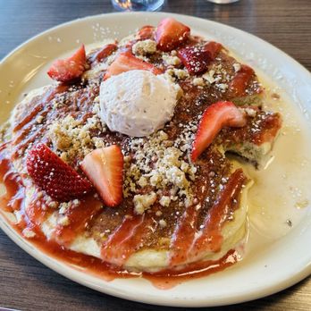Snooze, an A.M. Eatery - Strawberry Shortcake GFF Pancakes. Amazing! - Breakfast & Brunch Near Me - Scottsdale, Arizona Snooze, an A.M. Eatery - Strawberry Shortcake GFF Pancakes. Amazing! - Breakfast & Brunch Near Me - Scottsdale, Arizona