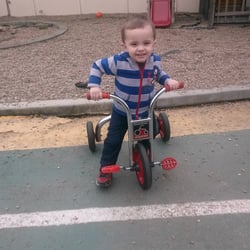 Applied Behavior Consultants - playing with the tricycle before he heads home for the day