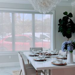 A Blinds - High density linen look solar screen Silver Metallizing 3%- Ivory.