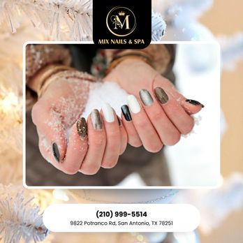 Cloud Nine Nail Lounge  - Keeping it classic for every holiday gathering. You can never go wrong with a perfectly filed, simple winter set. Message us! - Nail Salons Near Me - San Antonio, Texas