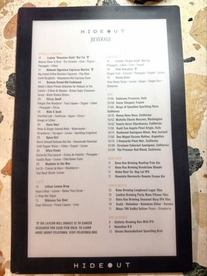 Menu photo 1 Hideout Honolulu, HI