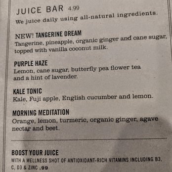 First Watch - Juice bar menu - Breakfast & Brunch Near Me - Round Rock, Texas