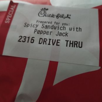 Chick-fil-A - ows a piece of paper with a sticker on it - Fast Food Near Me - Mishawaka, Indiana