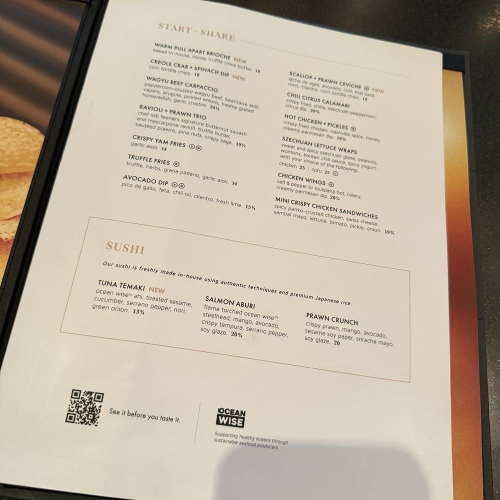 Cactus Club Cafe - Shareables + sushi menu - Cocktail Bars Near Me - Ottawa, Ontario