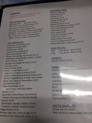 Menu photo 1 AJ's - Family Diner Ovid, NY Menu photo 1 AJ's - Family Diner Ovid, NY
