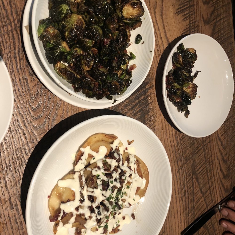 Sitting Duck Tavern - Brussel sprout and pierogi's - American Near Me - Oxford, Connecticut Sitting Duck Tavern - Brussel sprout and pierogi's - American Near Me - Oxford, Connecticut