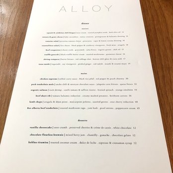 Alloy - Menu Sept 2020 - Canadian (New) Near Me - Calgary, Alberta Alloy - Menu Sept 2020 - Canadian (New) Near Me - Calgary, Alberta
