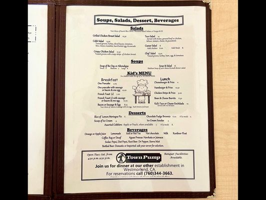 Menu photo 5 Brownie's Diner Brawley, CA