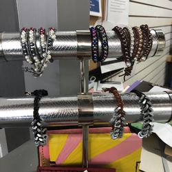 Wrap and hex nut bracelets, leather passports and wallet you can make at MIY!