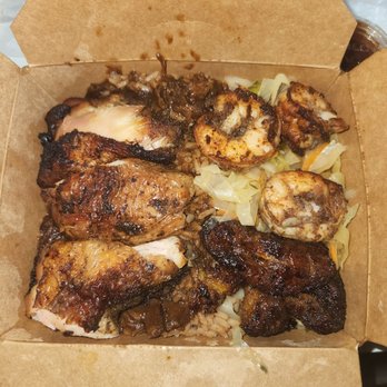 Jerkin Chicken Restaurant - Jerk chicken, jerk shrimps, rice and peas, cabbage - Caribbean Near Me - Jersey City, New Jersey