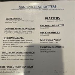 Fanatics Sports Bar - Menu
