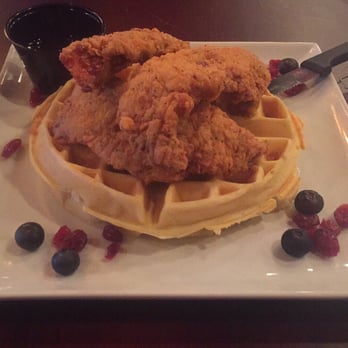 The Omega Grill - Chicken and waffles; was nervous first time eating this. Would describe as filling, spicy, savory, and with a hint of sweet. - American Near Me - Spring, Texas The Omega Grill - Chicken and waffles; was nervous first time eating this. Would describe as filling, spicy, savory, and with a hint of sweet. - American Near Me - Spring, Texas