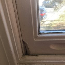 Waterfall Hills at Canton Apartments - Huge hole in the master bedroom window. I don't use that room either.