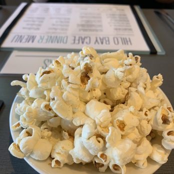 Hilo Bay Cafe - Free bowl of tasty popcorn when you sit down! - New American Near Me - Hilo, Hawaii
