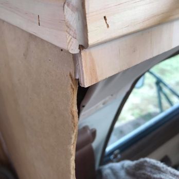 Total-Rv - This is my inside bunk job. A used piece of crooked paneling and he raised the insert hole and the insert won't fit. - RV Repair Near Me Total-Rv - This is my inside bunk job. A used piece of crooked paneling and he raised the insert hole and the insert won't fit. - RV Repair Near Me