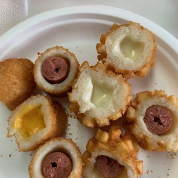 Mr Cow - Insides of corn dogs with sausage, mozzarella, and cheddar cheese - Korean Near Me - Hilo, Hawaii Mr Cow - Insides of corn dogs with sausage, mozzarella, and cheddar cheese - Korean Near Me - Hilo, Hawaii