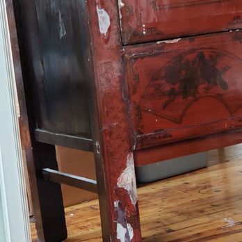Five College Movers - Antique armoire - lacquer chipped off - Movers Near Me - Northampton, Massachusetts