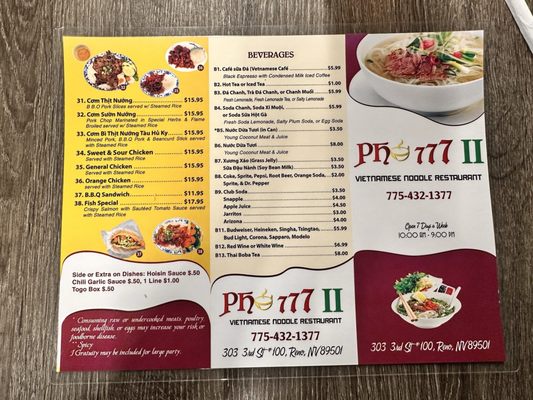 Menu photo 1 Pho 777 Reno, NV