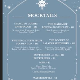 Mocktail menu Mocktail menu
