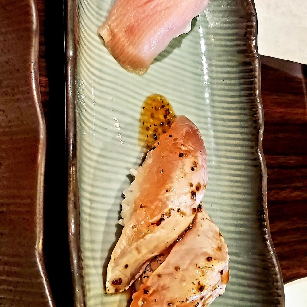 Kiku Sushi - Yellowtail & Seared Albacore nigiri - Japanese Near Me - Monrovia, California Kiku Sushi - Yellowtail & Seared Albacore nigiri - Japanese Near Me - Monrovia, California