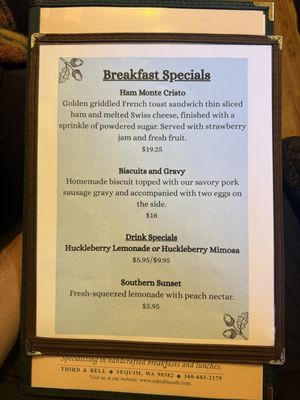 Menu photo 1 The Oak Table Cafe Sequim, WA Menu photo 1 The Oak Table Cafe Sequim, WA