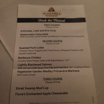 Alhambra Theatre & Dining - Menu - Performing Arts Near Me - Jacksonville, Florida
